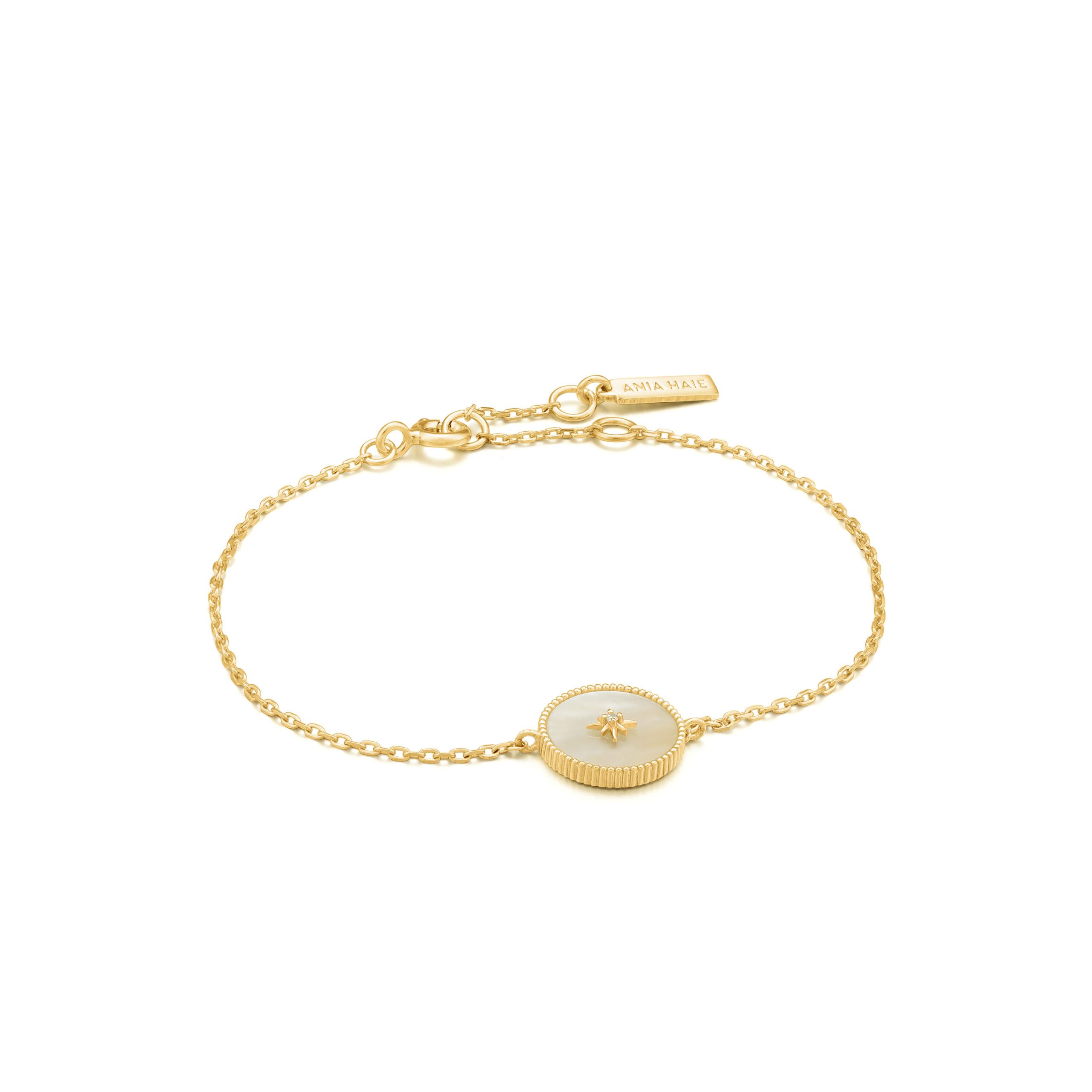 Bracelet argent 925, étoile, nacre de perle