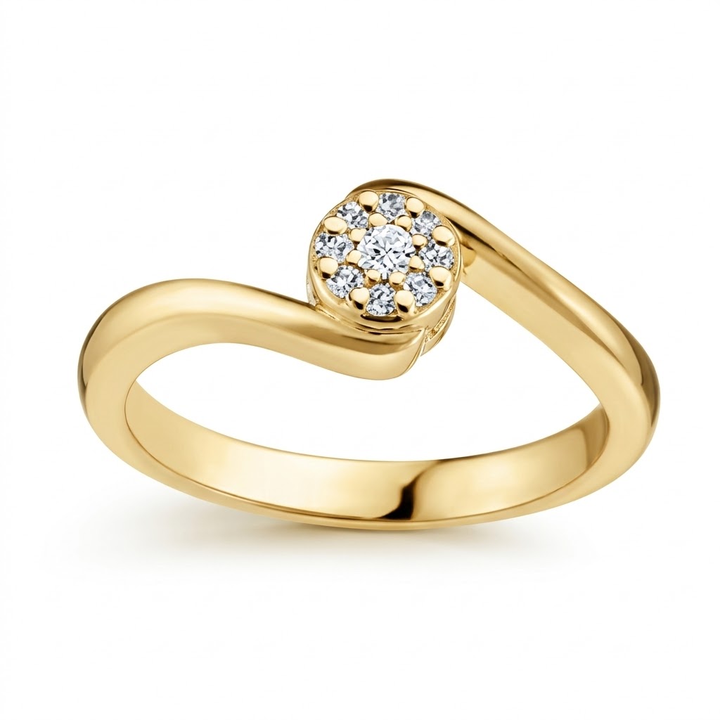 Bague pour femme en or 10k, 0.08 carat de diamants laboratoire VS - FDC-392AY - MALO