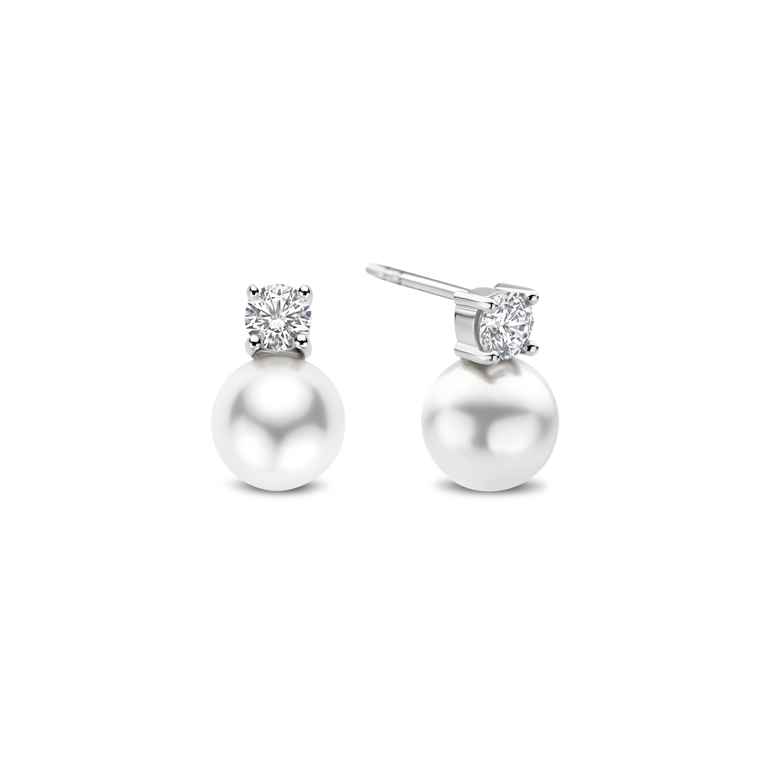 Boucles d'oreilles pour femme en argent 925, perles, cubic zirconium - 78060PW - Ti Sento Milano