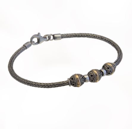 Bracelet pour femme en argent 925 et or 18K