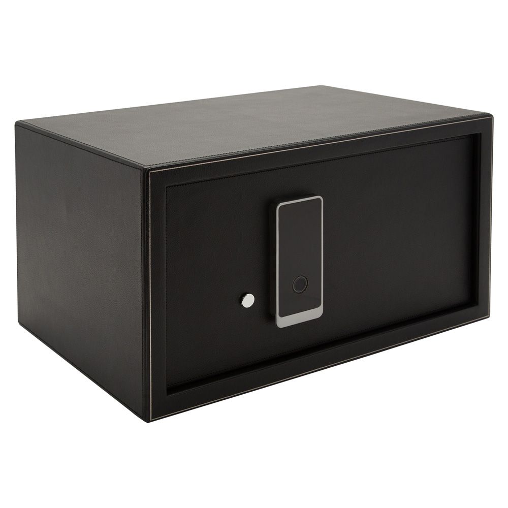 Coffre fort de montres et papiers en stainless et cuir végétarien - 430402 - Wolf