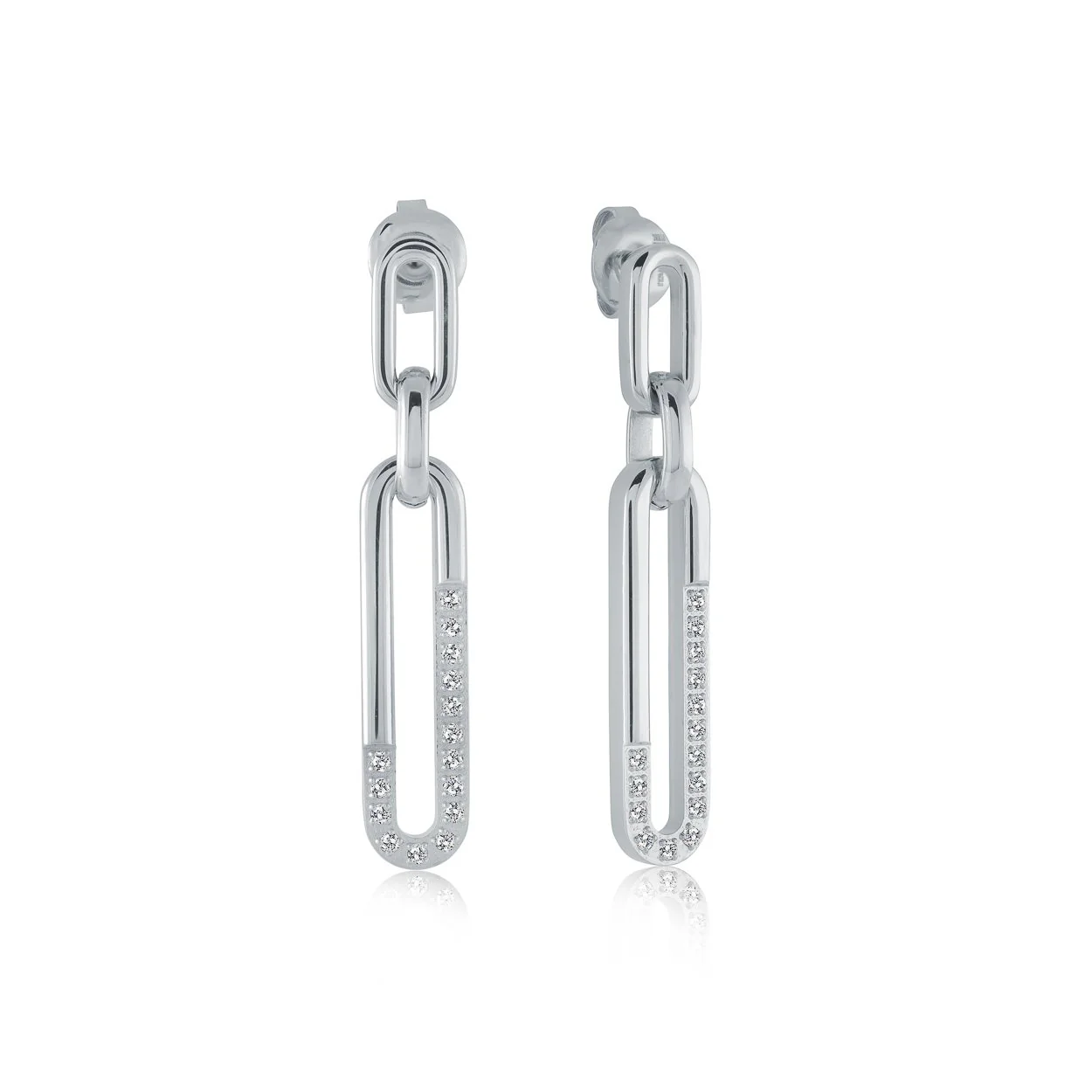 Boucles d'oreilles pour femme en stainless, cubic zirconium