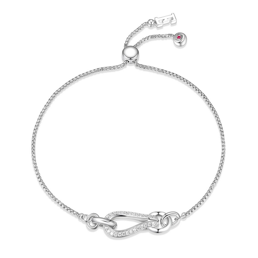 Bracelet pour femme en argent 925, zircons, ajustable