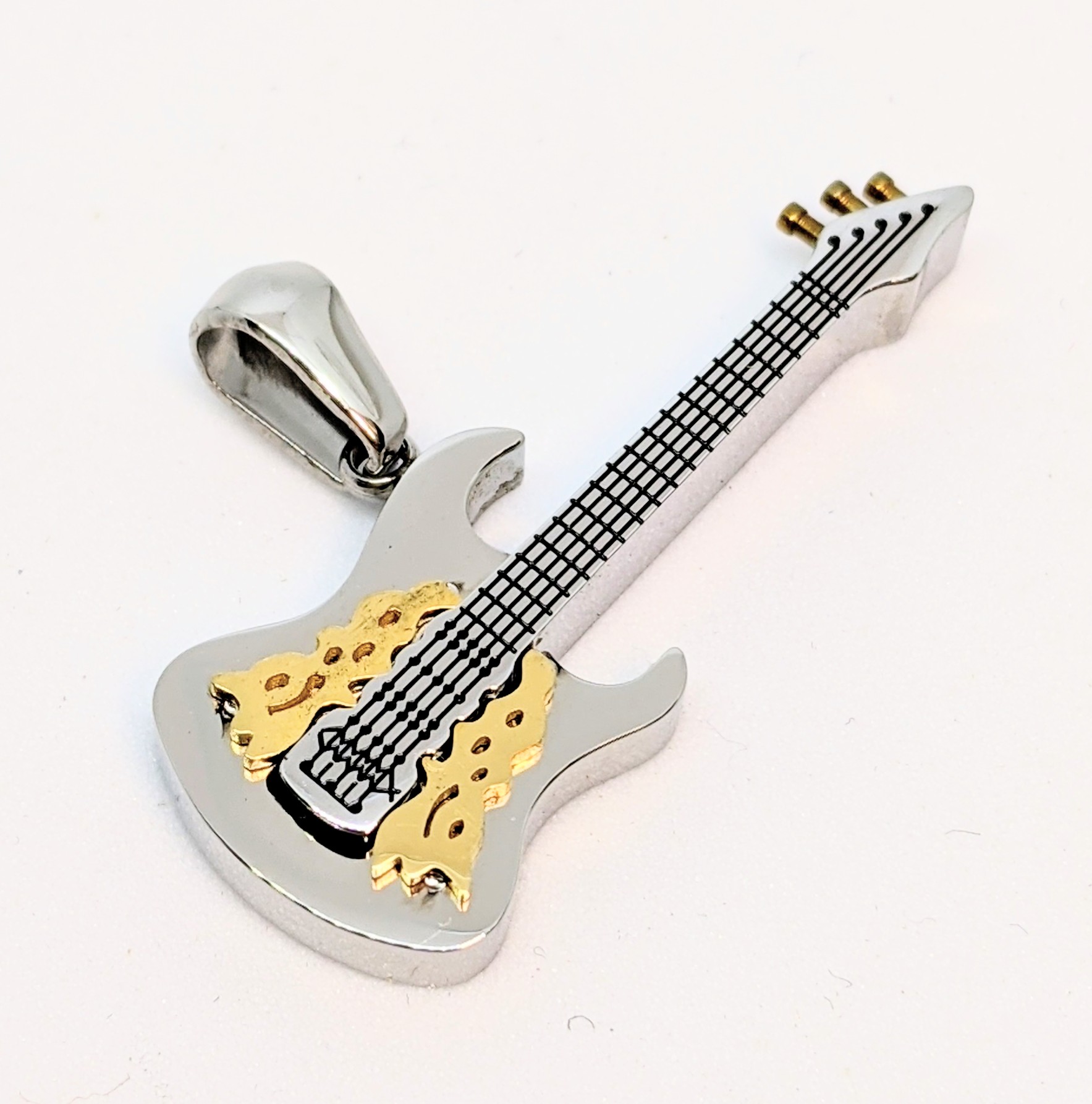 Pendentif stainless, guitare
