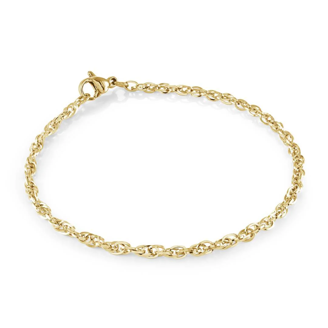Bracelet pour femme en stainless, singapour 2.2mm - SWB246-GO-7.25 - Italgem