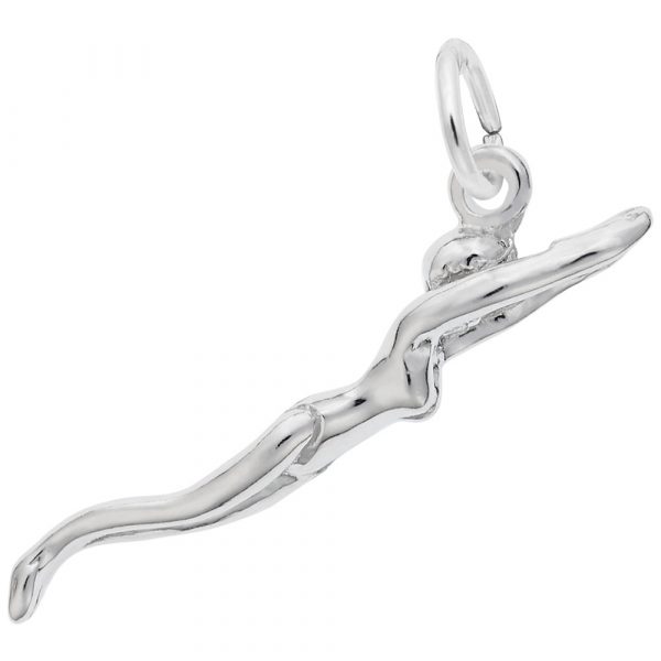 Pendentif en argent 925, natation