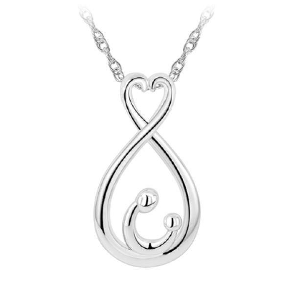 Pendantif argent 925, coeur et fer à cheval
