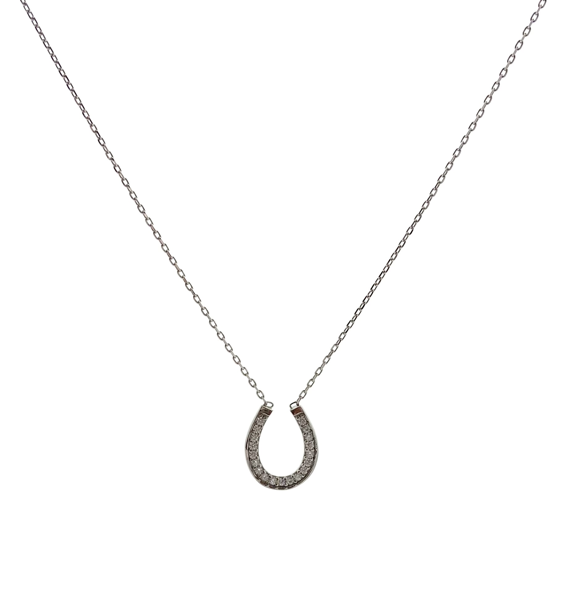 Pendentif pour femme en argent 925, cubic zirconium, fer à cheval - HJ333 - Danny's silver