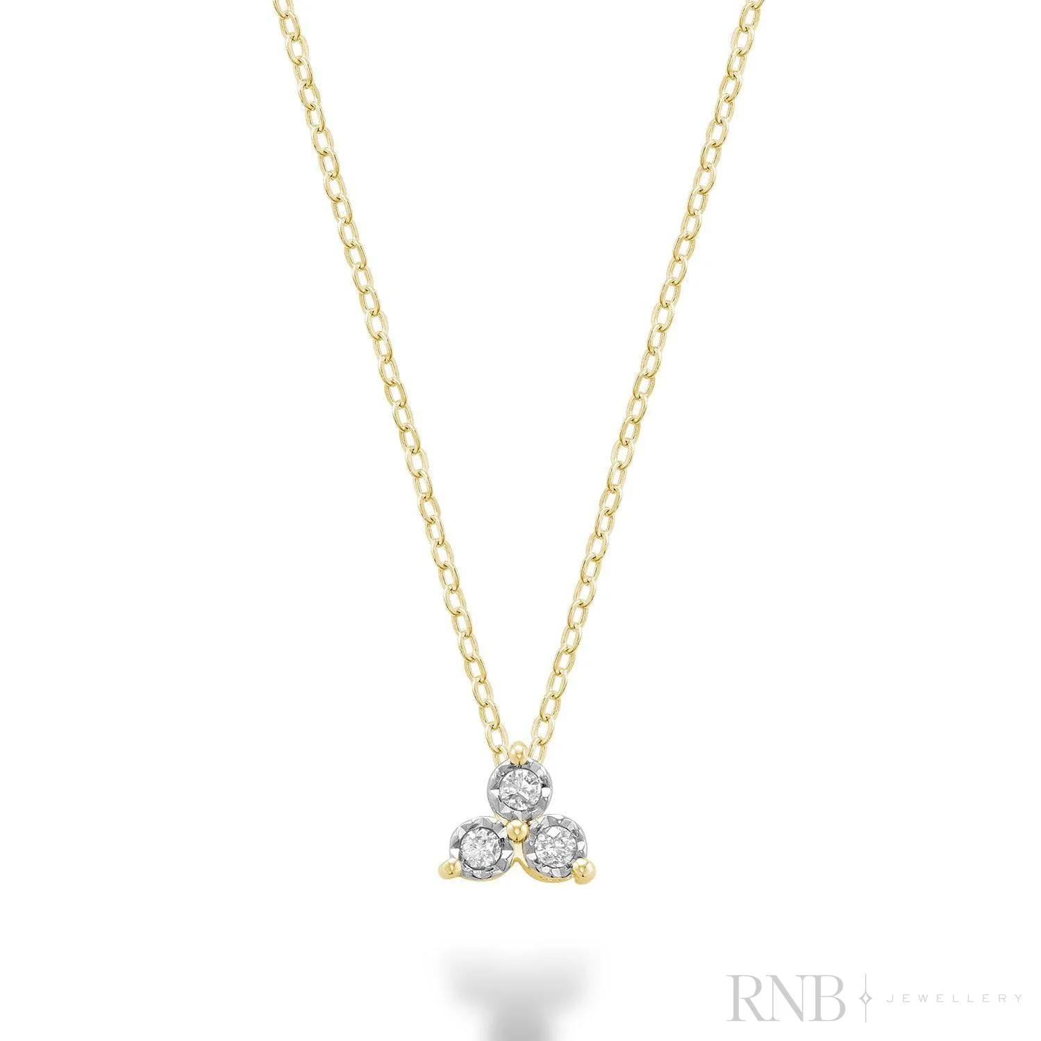Pendentif pour femme en or 10k, 3 diamants I-1 HI pour 0.05 carat - 09-0410TIL05Y - RNB