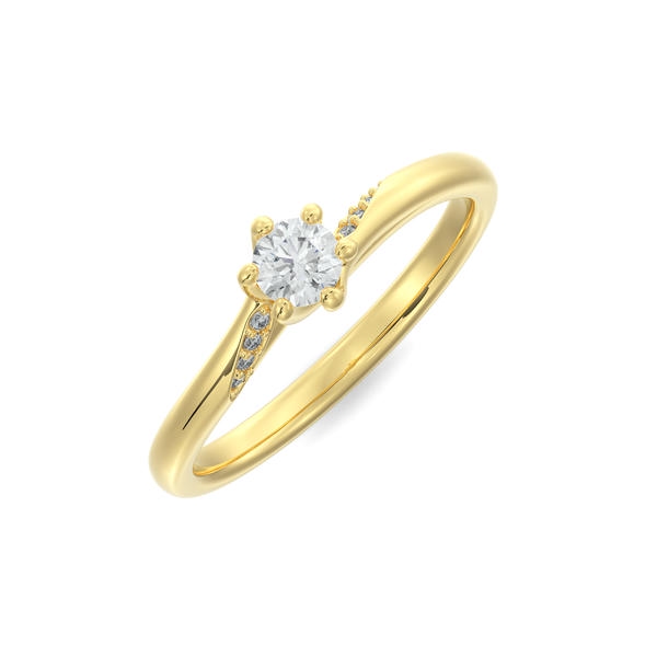 Bague pour femme en or 10k, 0.28 carat de diamants laboratoire VS ( diamant central = 0.25 carat ) - FS-023AY - MALO