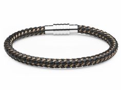 Bracelet pour homme en cuir et stainless
