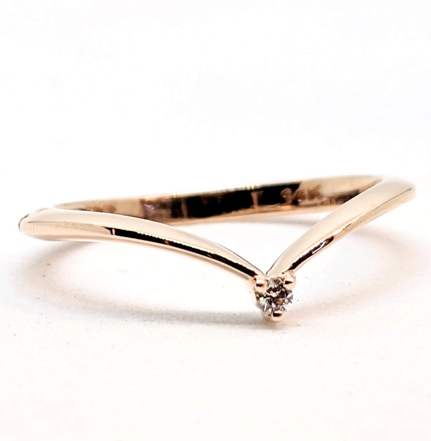 Bague or 14K, 1 diamant de 0.02 carat