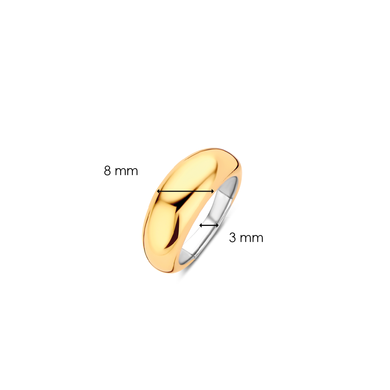 Bague argent 925, uni, bombée