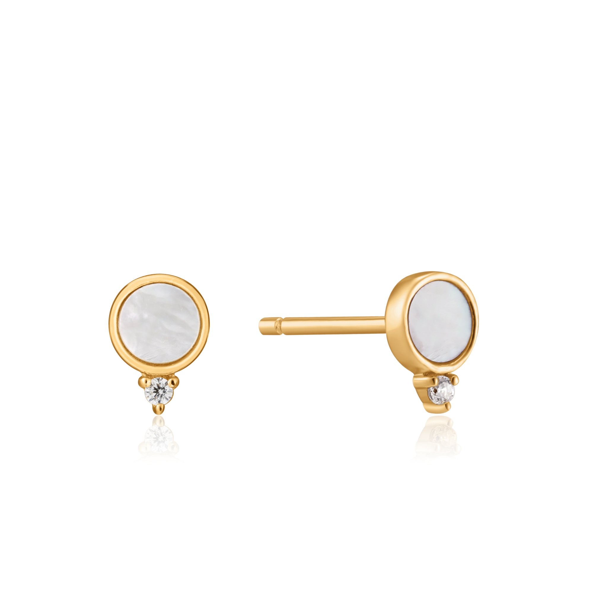 Boucle d'oreille argent 925, nacre de perle, stud