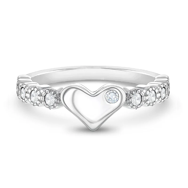 Bague pour enfant en argent 925, cubic zirconium, coeur - SS-14-00002-3 - In Season Jewelry
