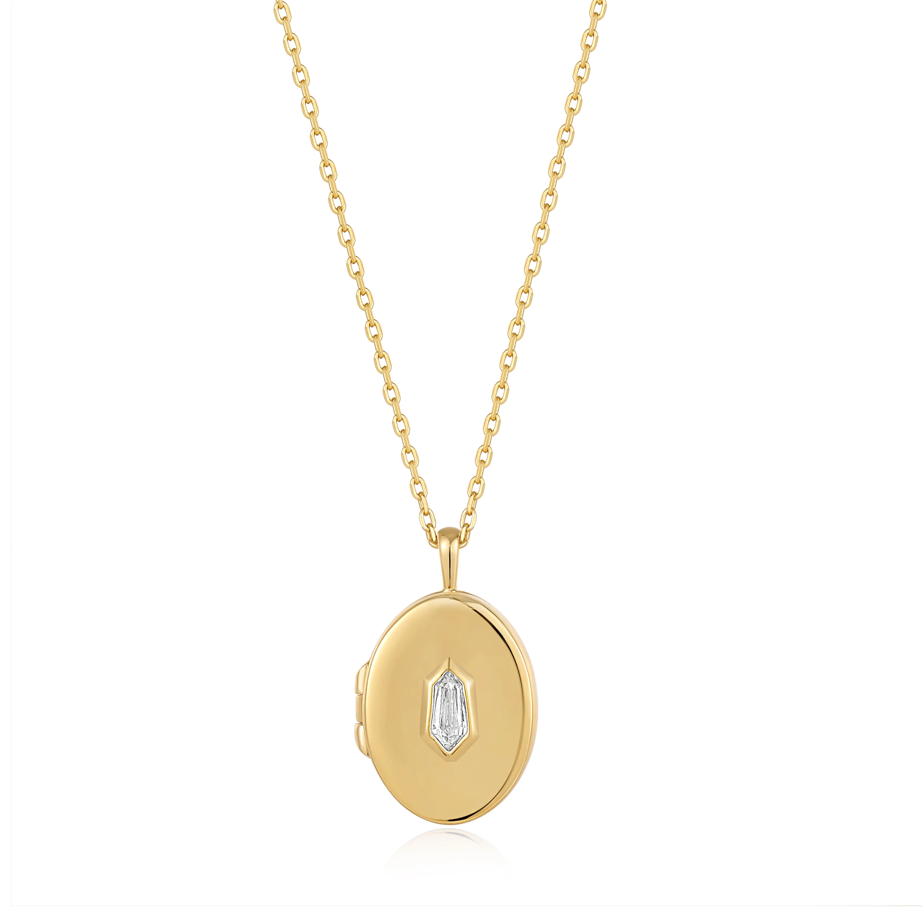 Pendentif pour femme en argent 925, zircon, locquet - N041-04G-W - Ania Haie