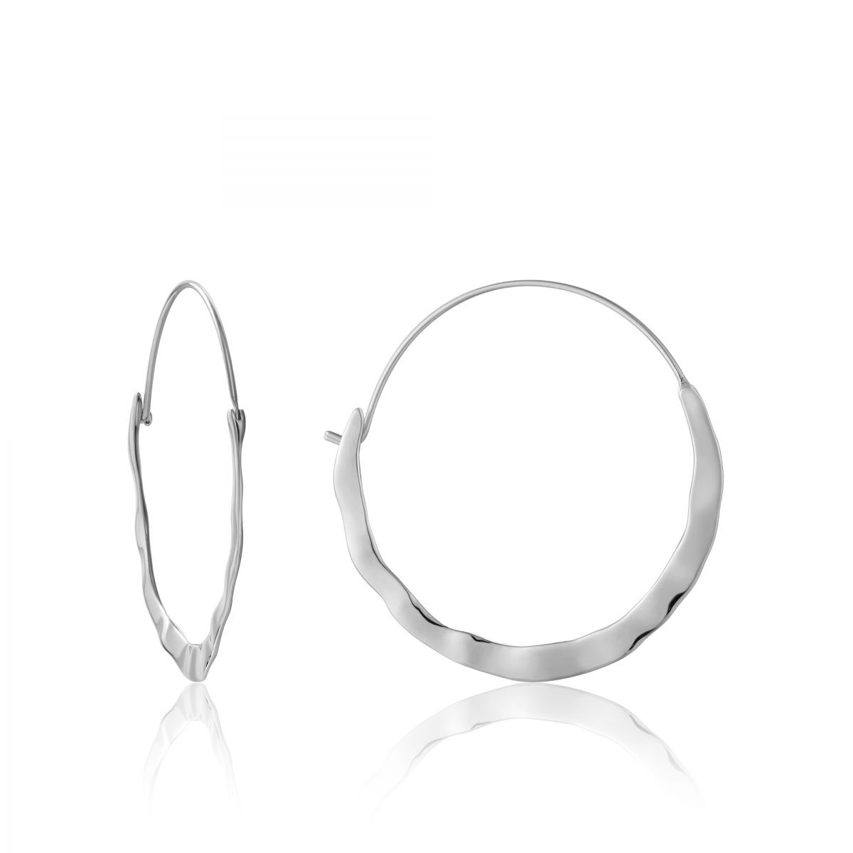 Boucle d'oreille argent 925, anneau oudulée