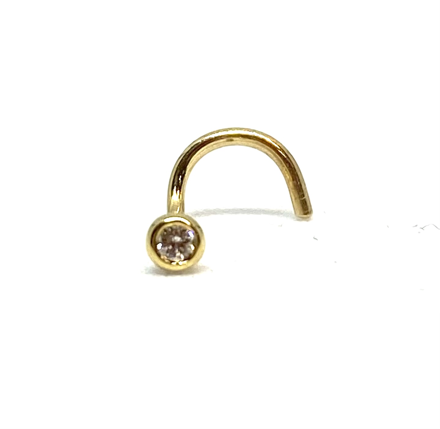 Piercing pour sourcil en or 14K, 1 diamant pour 0.03 carat