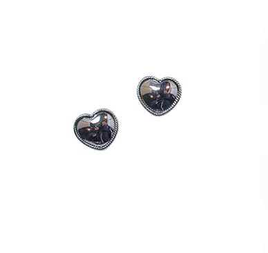 Boucles d'oreilles pour femme en argent 925 et or 18K, coeur