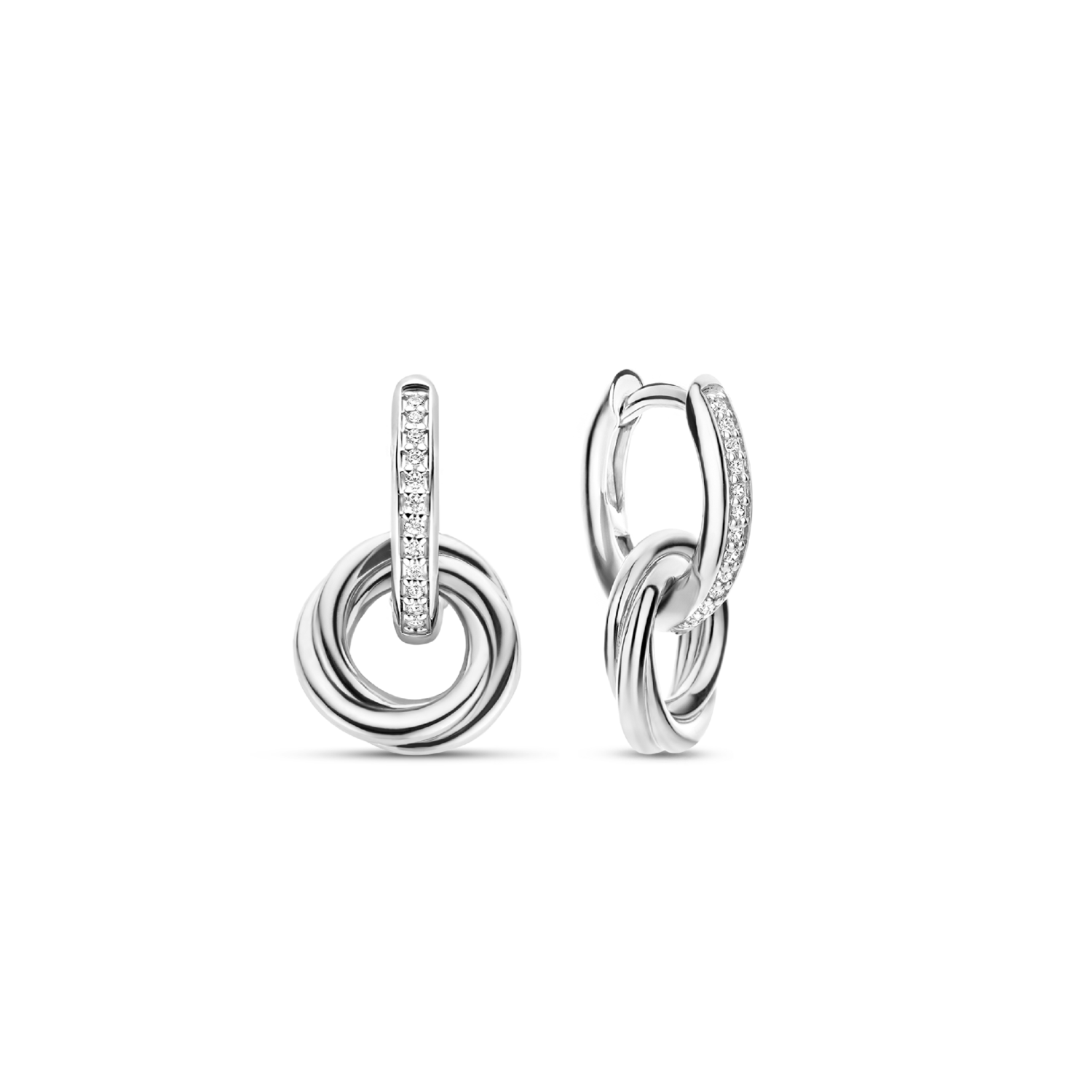 Boucles d'oreilles pour femme en argent 925, zircons