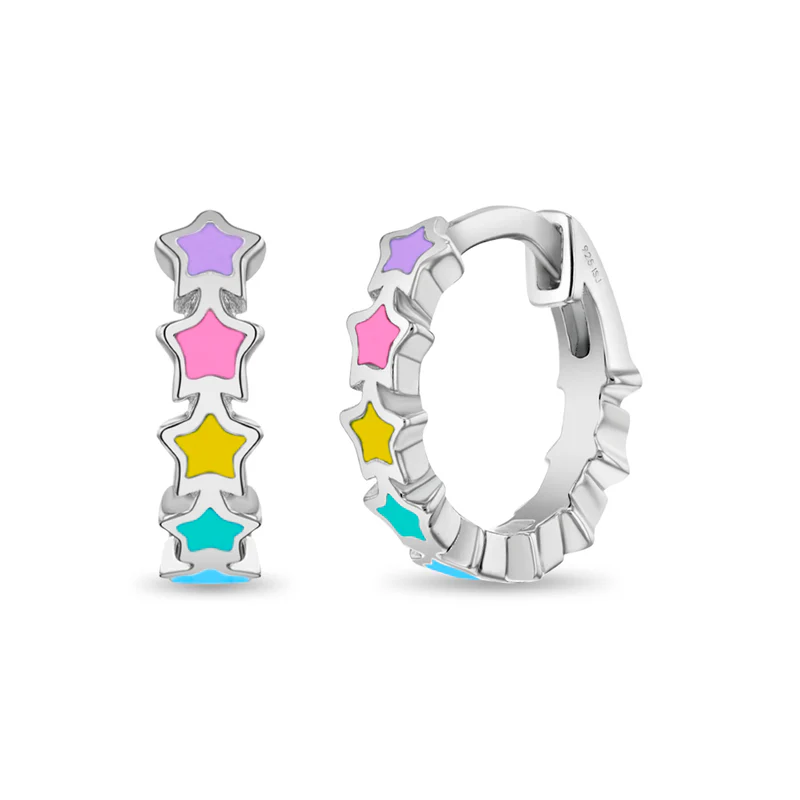 Boucles d'oreilles pour enfant en argent 925, étoiles - SS-03-00855 - In Season Jewelry