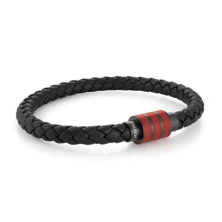 Bracelet pour homme en stainless et cuir