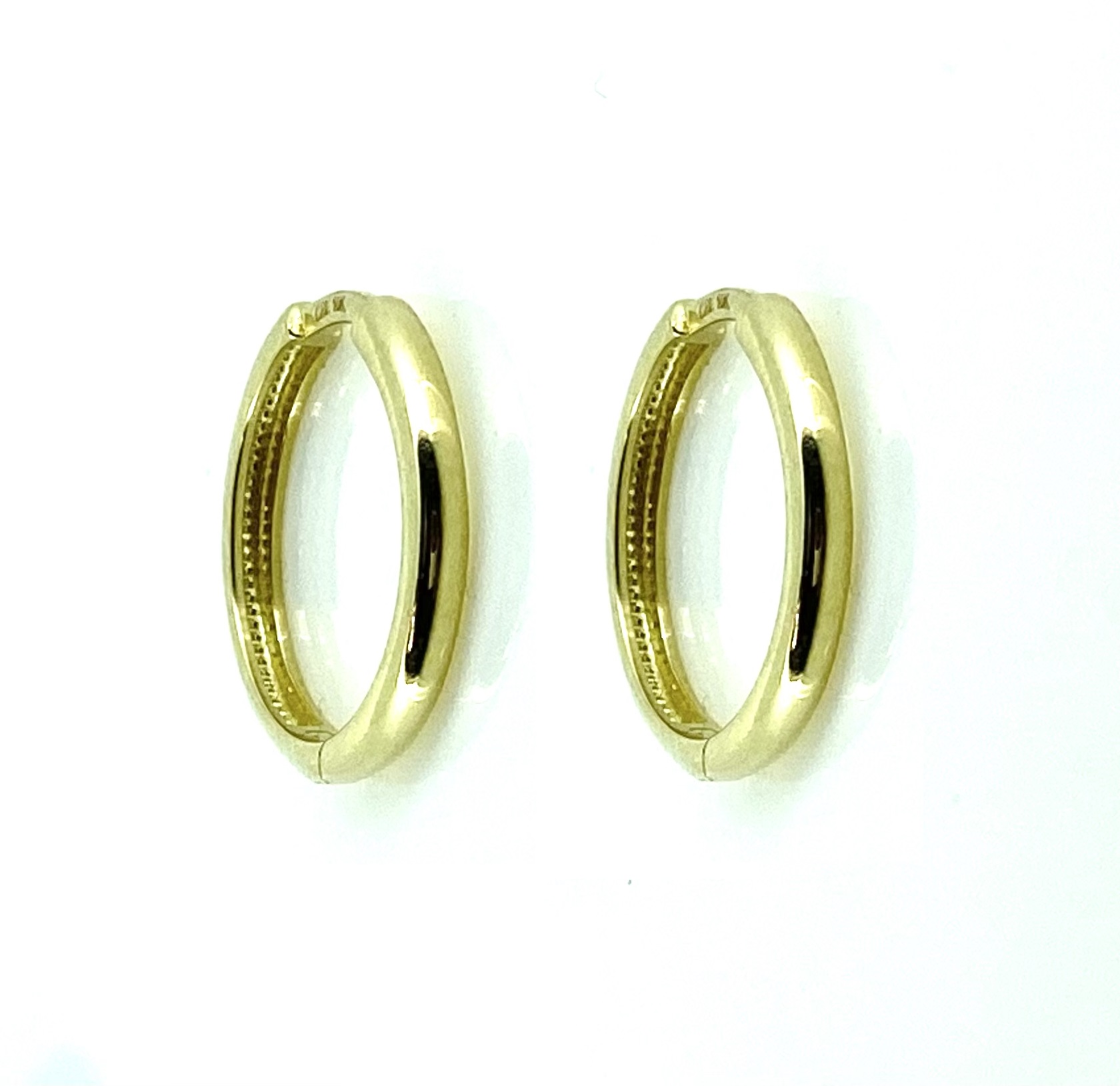 Boucles d'oreilles unies pour femme en or 10k, huggies