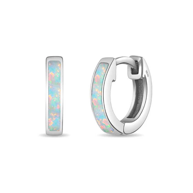 Boucles d'oreilles pour enfant en argent 925, opales - SS-03-01068 - In Season Jewelry