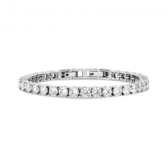 Bracelet tennis en stainless, zircons