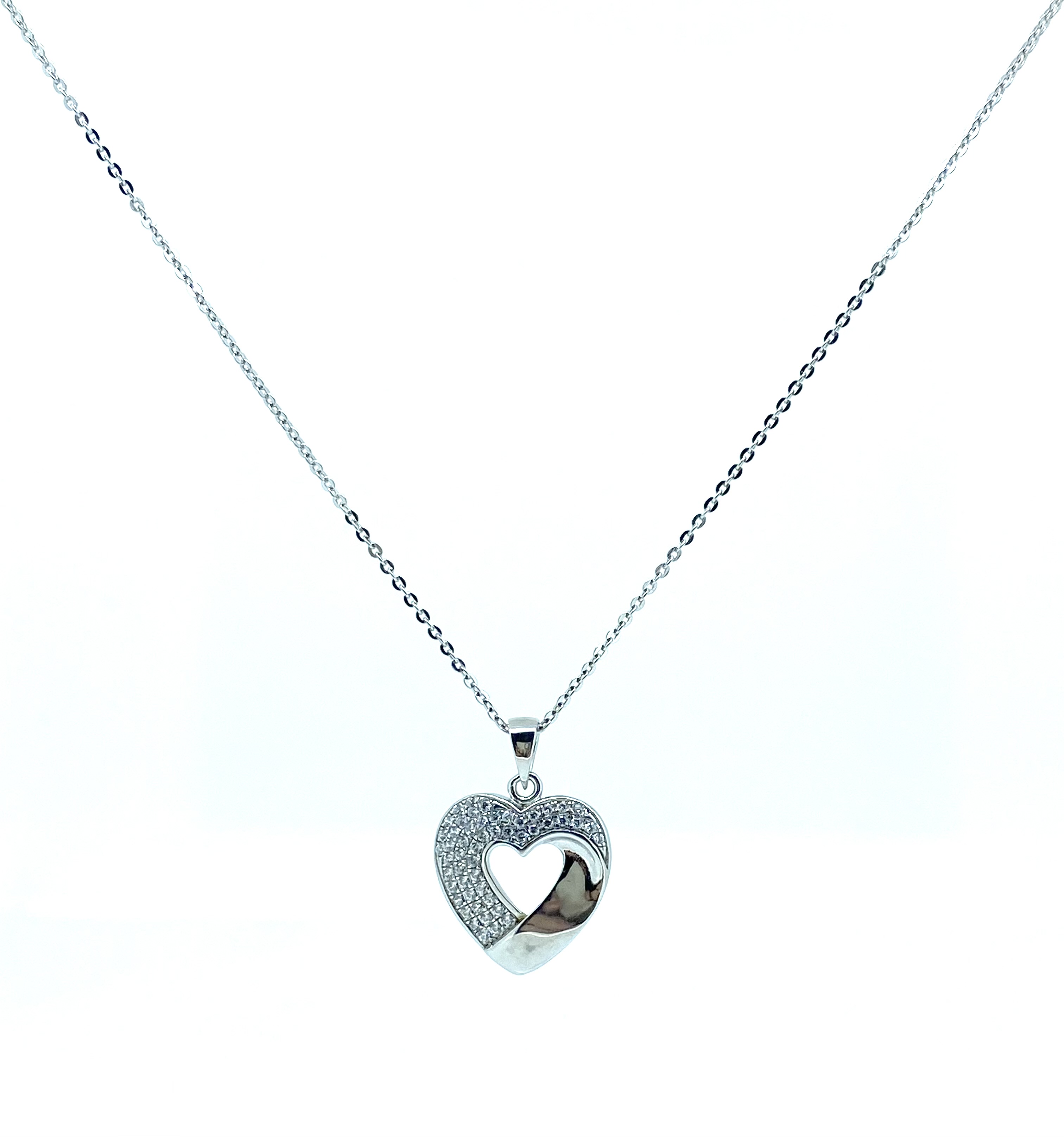Pendentif pour femme en argent 925, cubic zirconium, coeur - PD404 - Divers