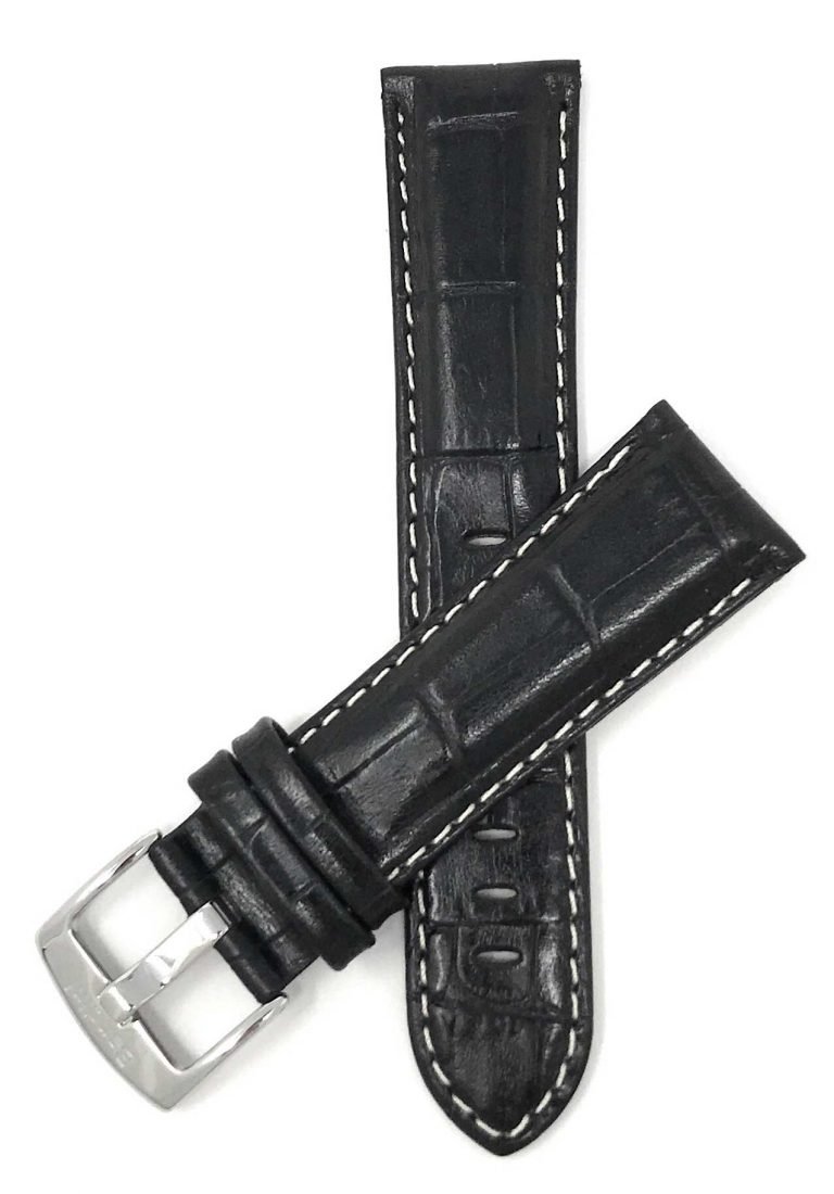 Bracelet de montre en cuir tressé blanc et stainless - XL.508S.20.NR - Banda Swiss