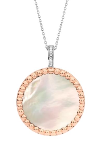 Pendantif argent 925, nacre de perle entouré de boules