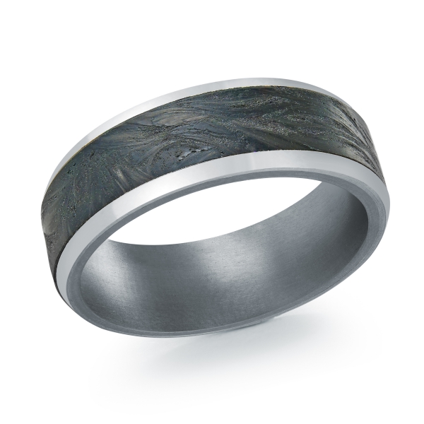 Jonc pour homme en or 10k et tantalum - MRDTS-164-7W - MALO
