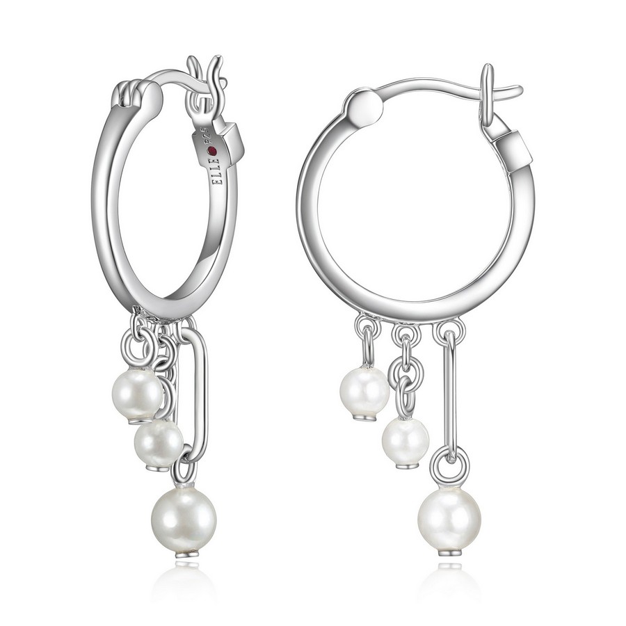 Boucles d'oreilles pour femme en argent 925, perles
