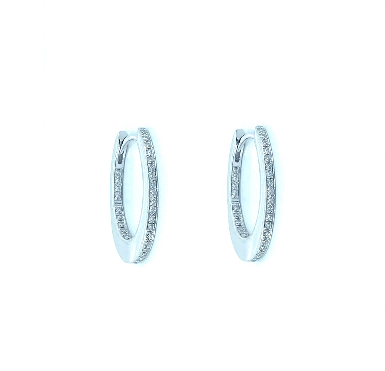 Boucles d'oreilles pour femme en or 14k, 62 diamants pour 0.24 carat