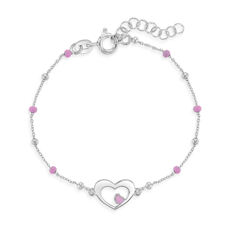 Bracelet pour enfant en argent 925, coeur - SS-02-00092 - In Season Jewelry