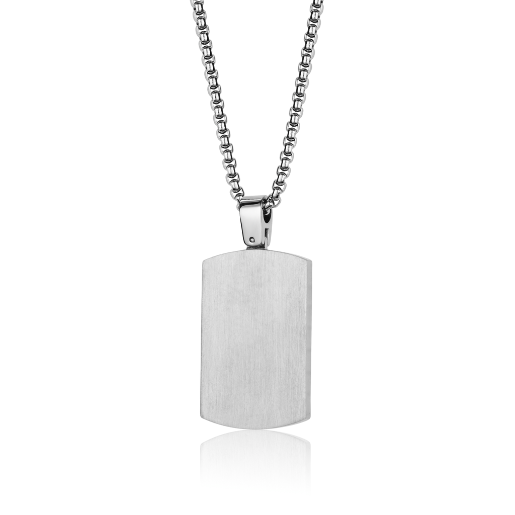 Pendantif stainless, plaque unie pour gravure