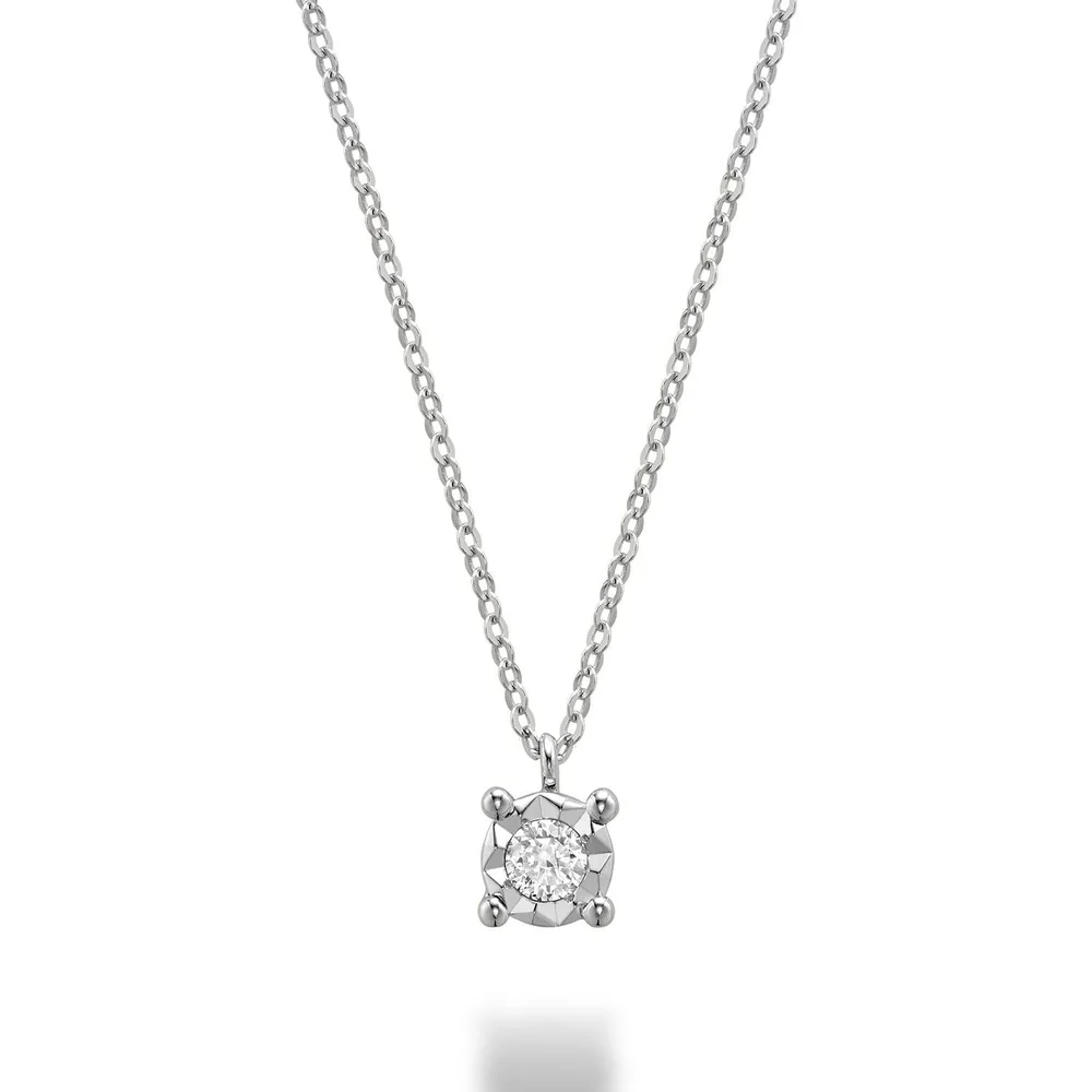 Pendentif pour femme en or 10k, 1 diamant naturel pour 0.08 carat - 09-0410IL35 - RNB