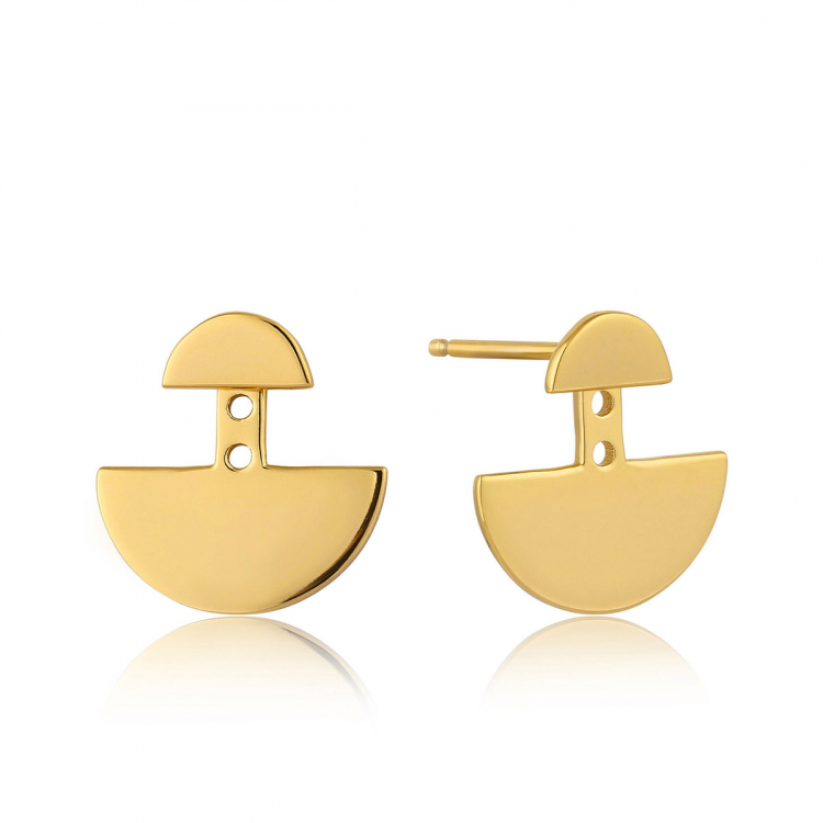 Boucle d'oreille argent 925, demi-cercle, stud
