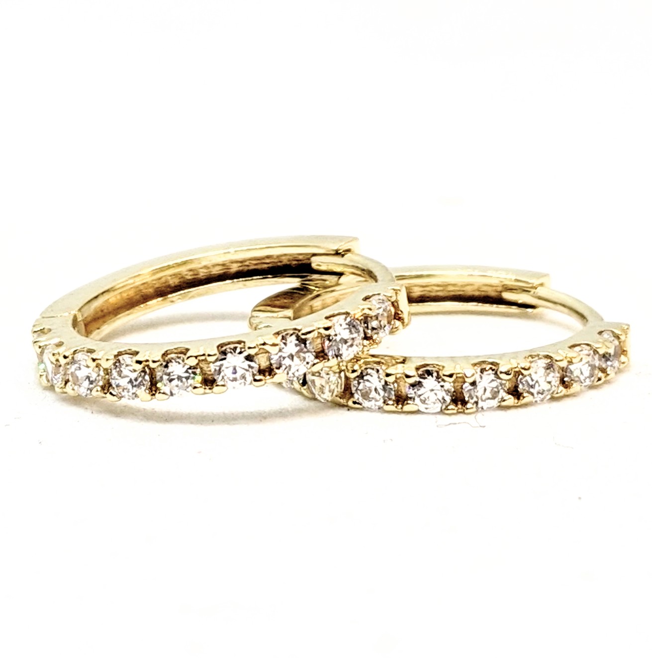 Boucles d'oreilles en or 10K, cubic zirconium, huggies