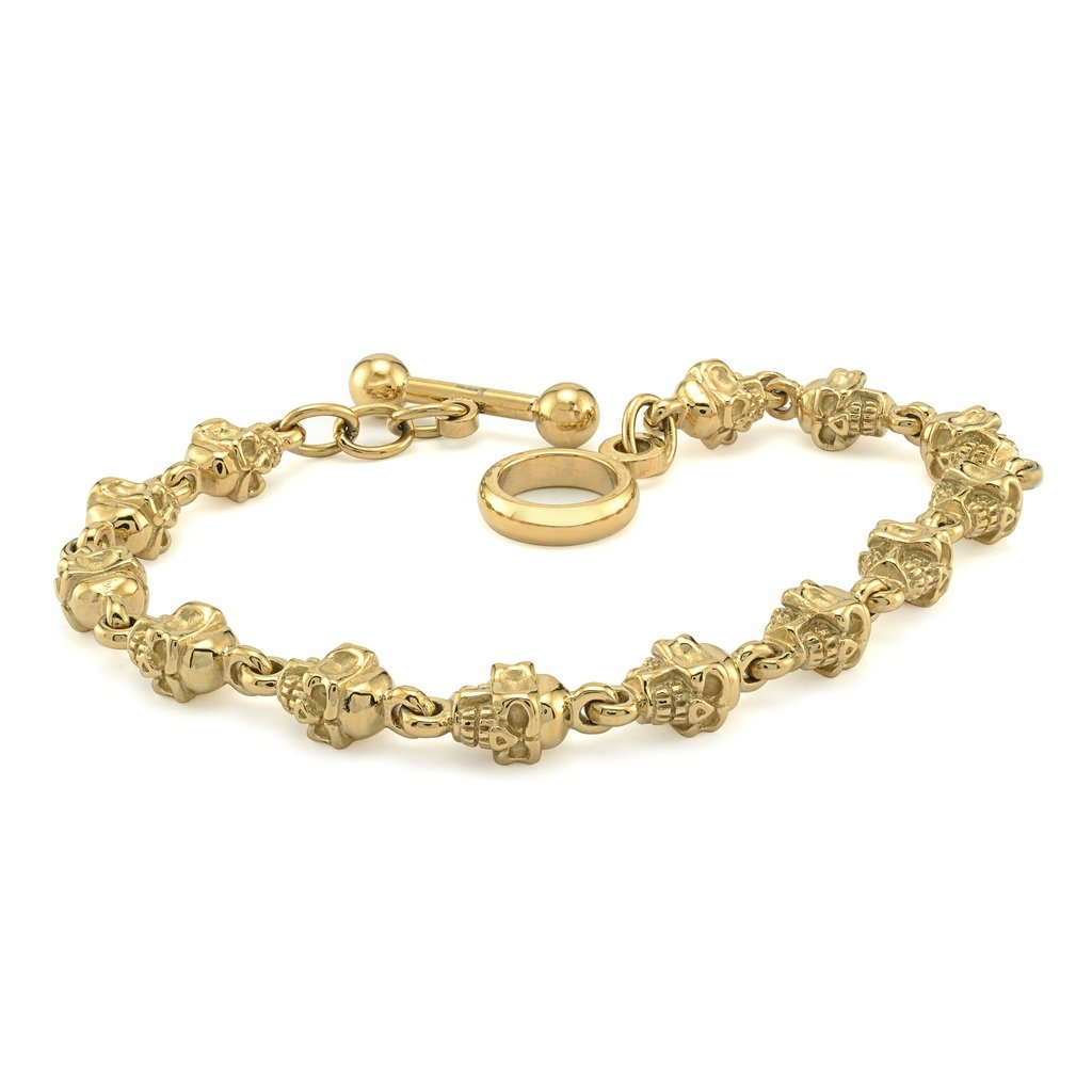 Bracelet stainless, têtes de mort