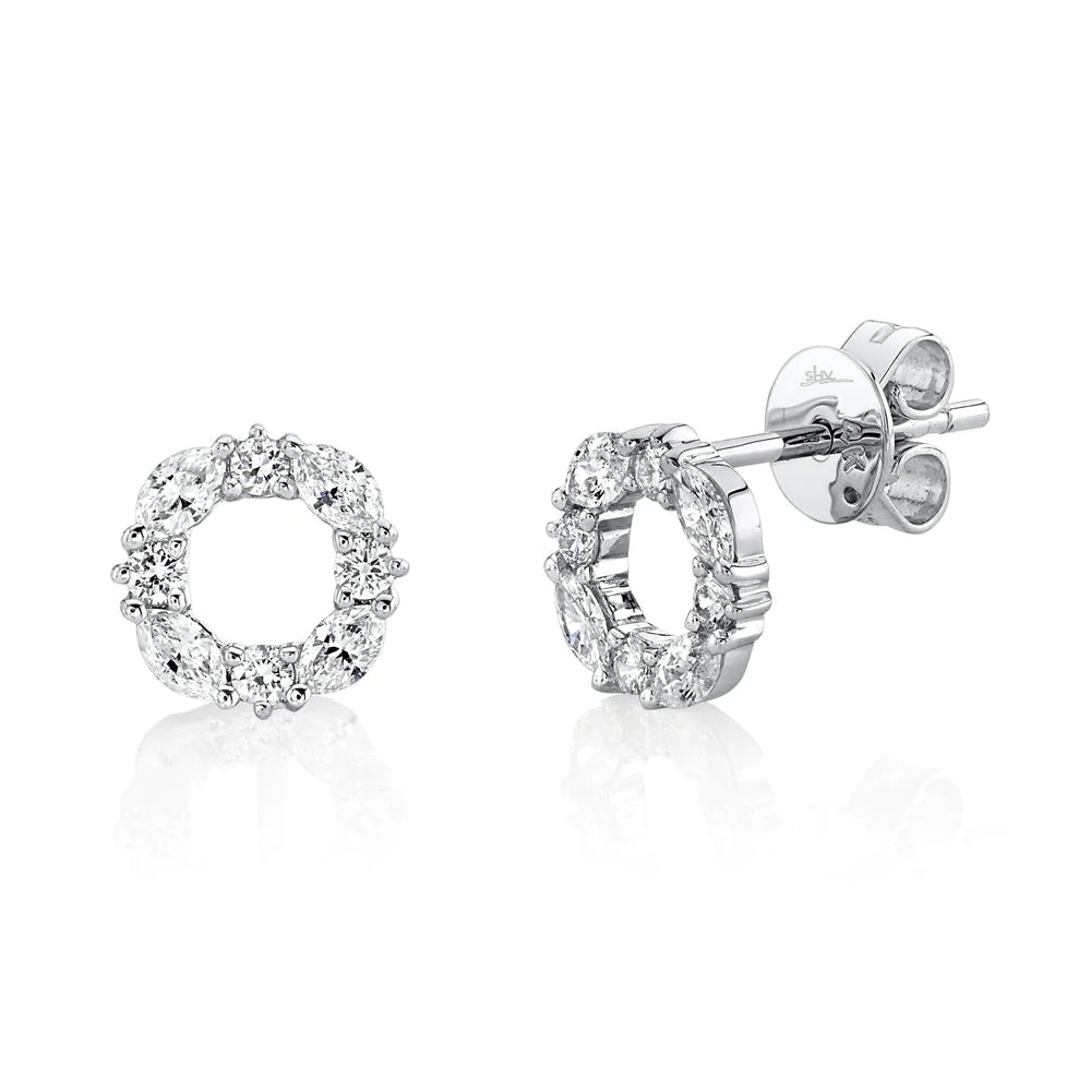 Boucles d'oreilles pour femme en or 14k, 0.49 carat de diamants SI - SC55019965 - Shy Creations