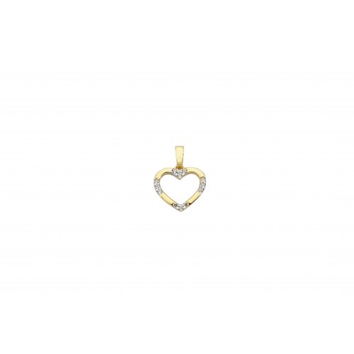 Pendentif pour femme en or 10k, cubic zirconium, coeur