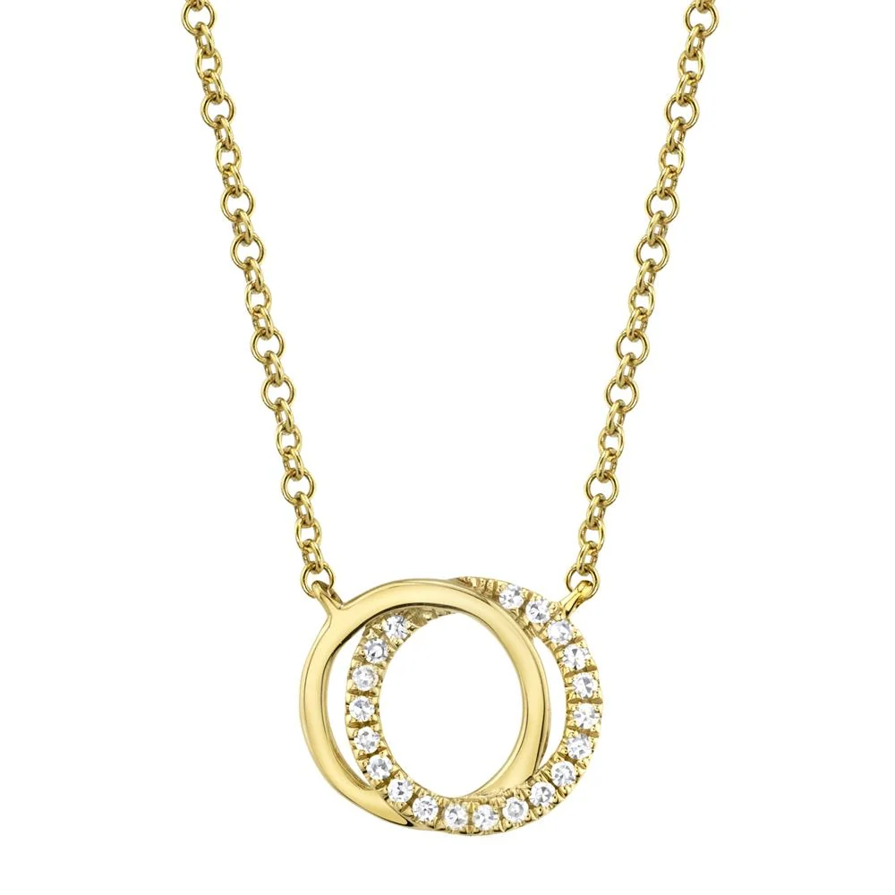Pendentif pour femme en or 14k,0.07 carat de diamants naturels SI GH - SC55009638 - Shy Creations
