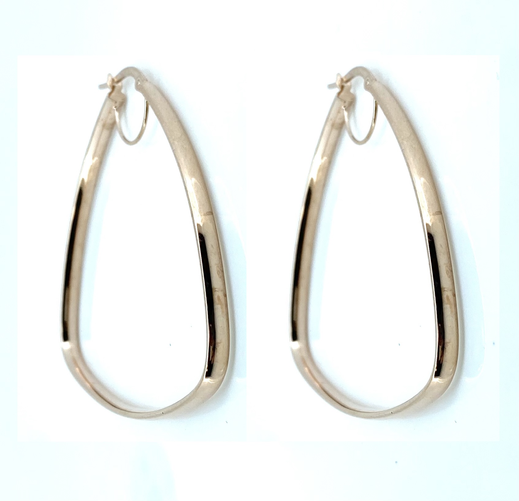 Boucles d'oreilles pour femme en or 10k, fourchettes, triangles, 45mm