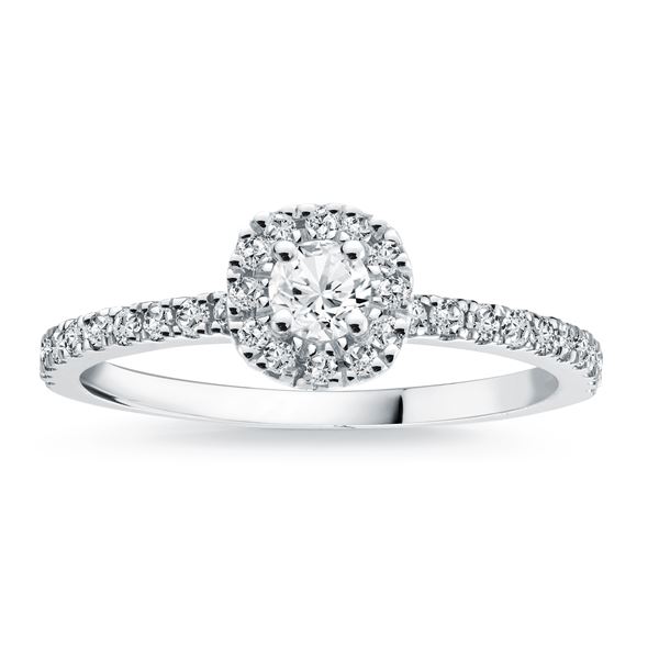 Bague pour femme en or 14K, 33 diamants VVS fabriqués en laboratoire pour 0.40 carat ( diamants central = 0.15 carat )