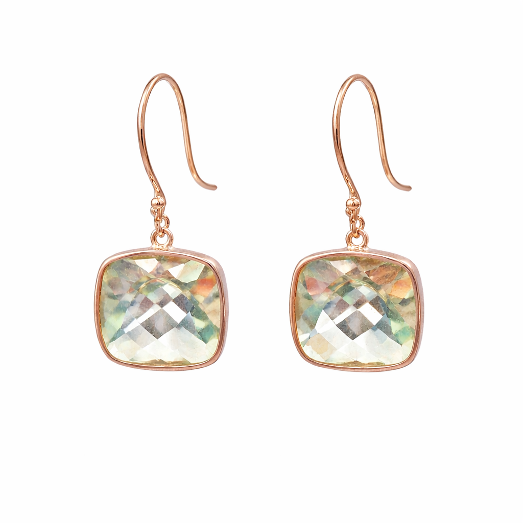 Boucles d'oreilles pour femme en or 14k, topazes - 501R1PD - BCouture