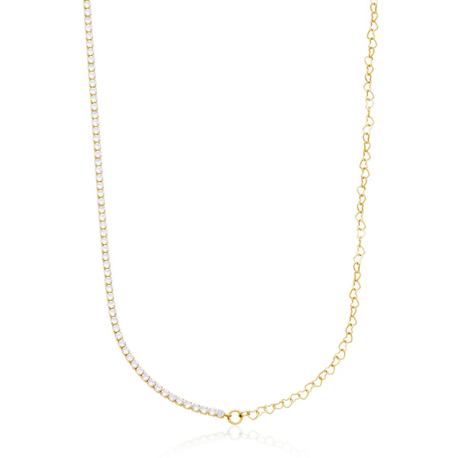 Collier pour femme en stainless, zircons