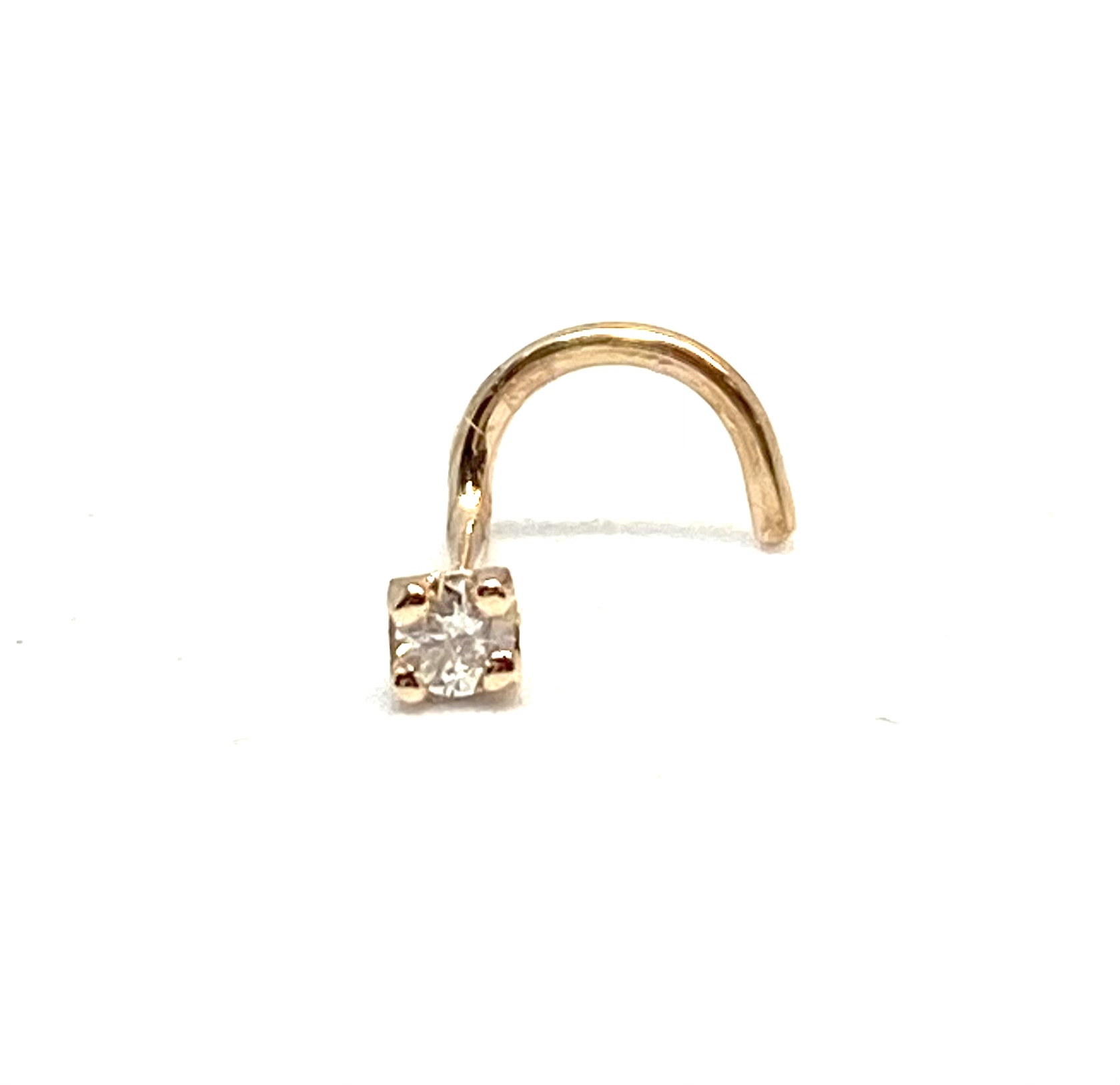 Pine de nez en or 14K, 1 zircon