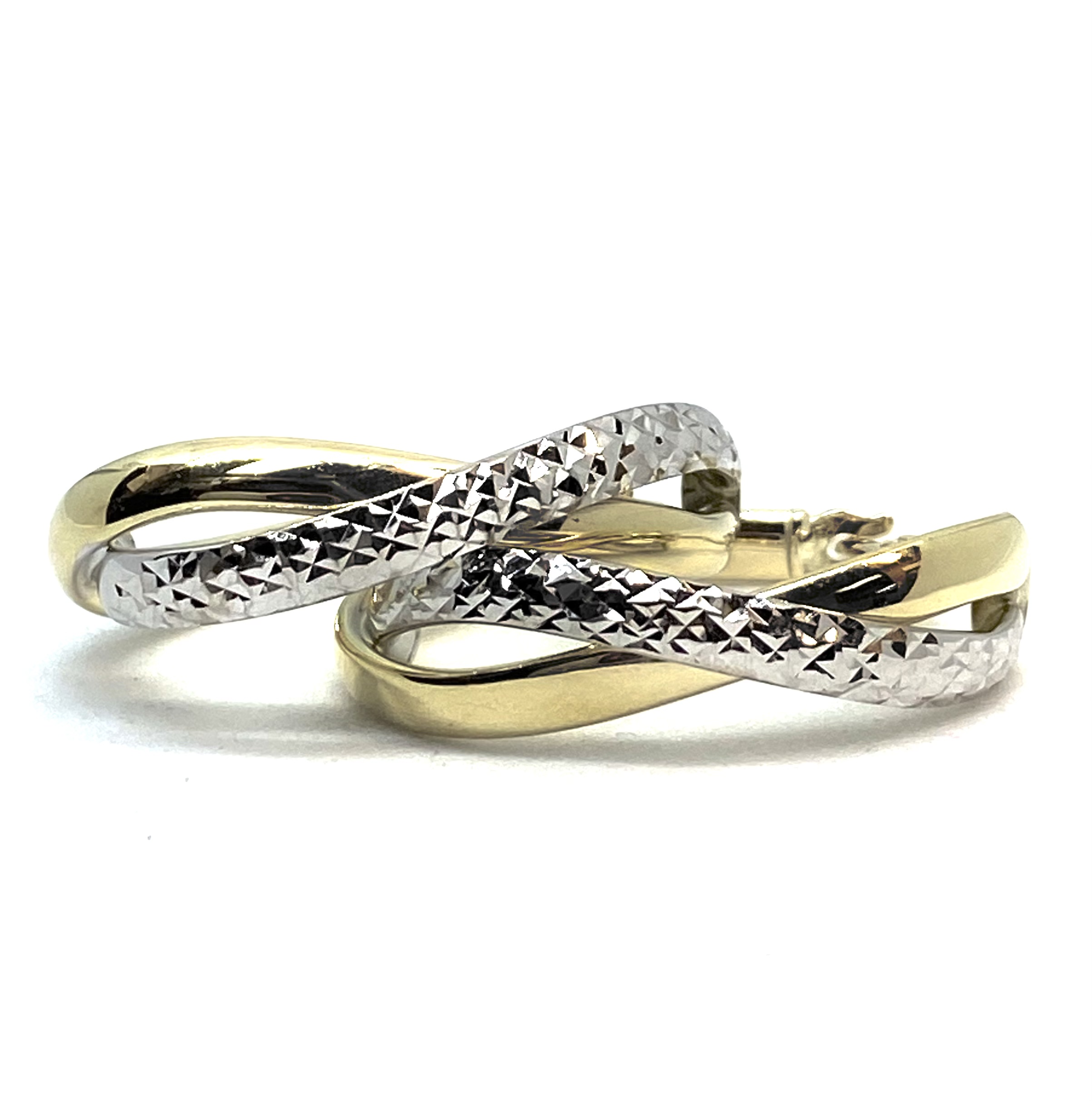 Boucles d'oreilles pour femme en or 10K, infini, diamond cut